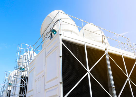 Exterior view of the American General Insurance cooling tower